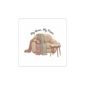 My Home My Peace Kiss-Cut Sticker | Homebody Cozy Winter, Booklover