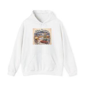 White Christmas Vintage Hoodie – Retro Holiday Snow Scene